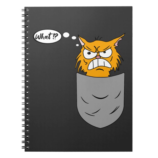 annoying cat in chest pocket notebook (Front)