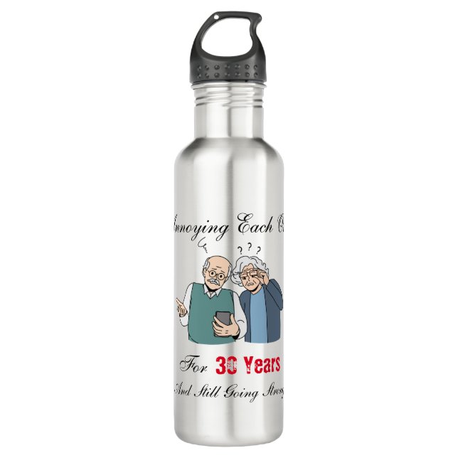Annoying each other for 30 years and still going! 710 ml water bottle (Front)