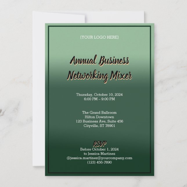 Annual Business Networking Mixer Invitation Card (Front)