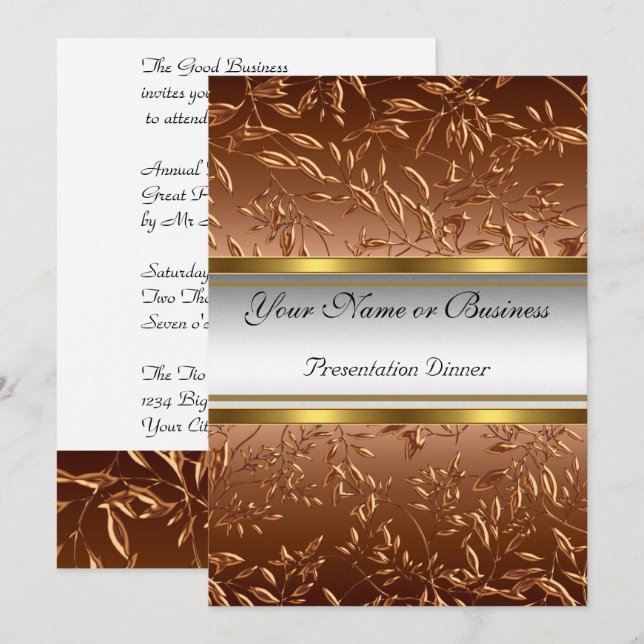 Annual Business Presentation  Dinner Invitation (Front/Back)