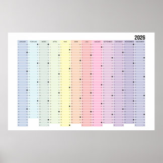 Annual calendar 2026 poster