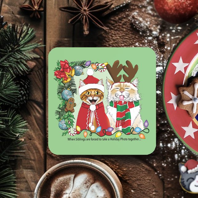 Annual Cat Christmas Photo Coaster (Creator Uploaded)