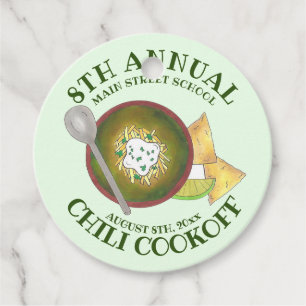 Annual Chili Cookoff Cook Off Bowl of Green Chili Favour Tags