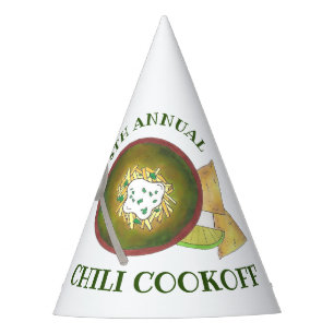Annual Chili Cookoff Cook Off Bowl of Green Chili Party Hat