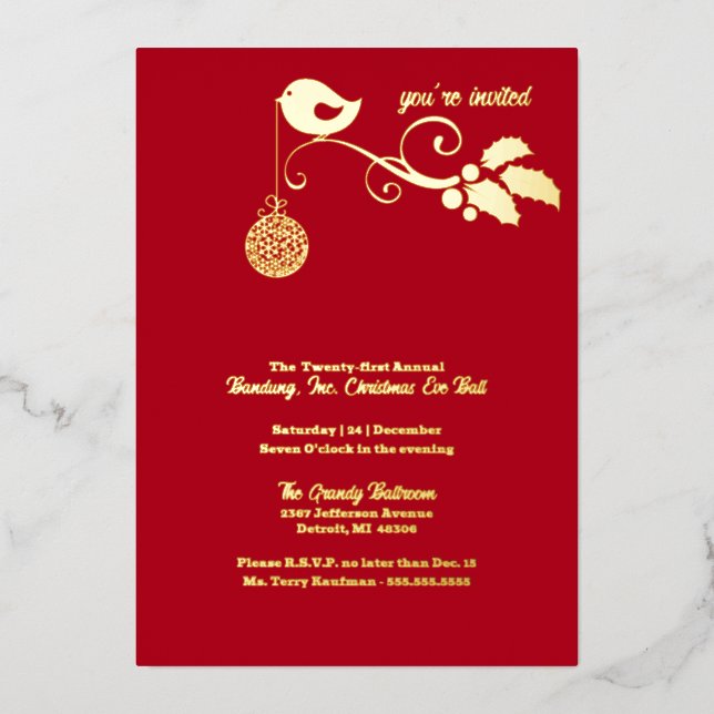 Annual Corporate Holiday Party Gold (Front)