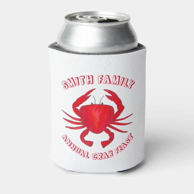 Annual Crab Feast Red Maryland Hard Shell Seafood Can Cooler (Can Back)