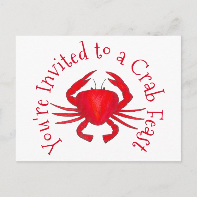 Annual Crab Feast Red Maryland Picnic Invitation (Front)
