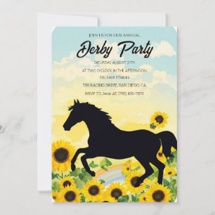 Annual Derby Party Invitation with Sunflowers and 