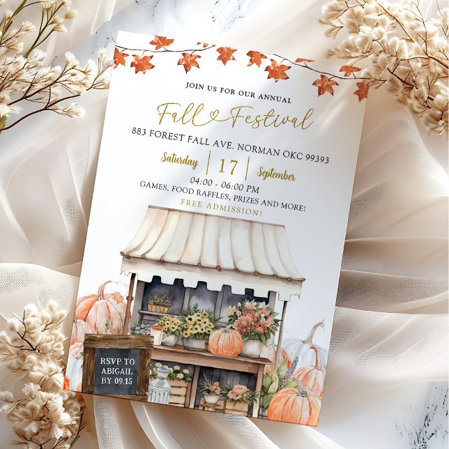 Annual Fall Festival Pumpkin Autumn Invitation (Creator Uploaded)