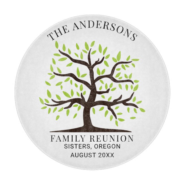 Annual Family Reunion Genealogy Tree Keepsake Cutting Board (Front)