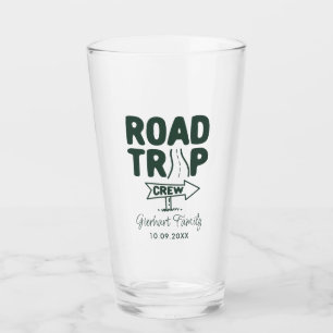 Annual Family Road Trip Crew Typography Custom Glass