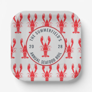 Annual Family Summer Crab Boil Custom  Paper Plate