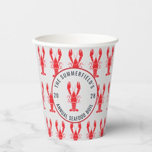 Annual Family Summer Lobster Boil Custom Paper Cups (Front)