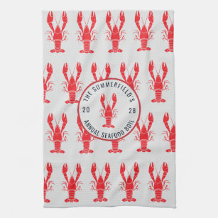 Annual Family Summer Seafood  Boil Custom Kitchen Towel