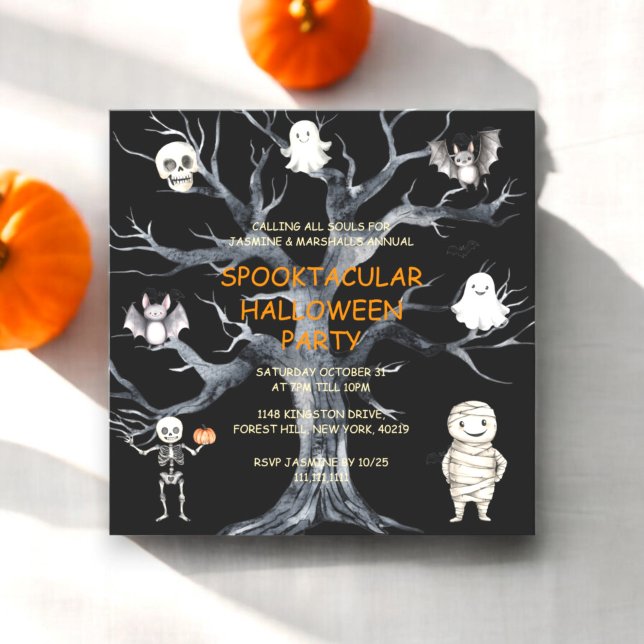 Annual  fun Family Halloween party Invitation (halloween costume party invitation , modern cute and ideal for kids)