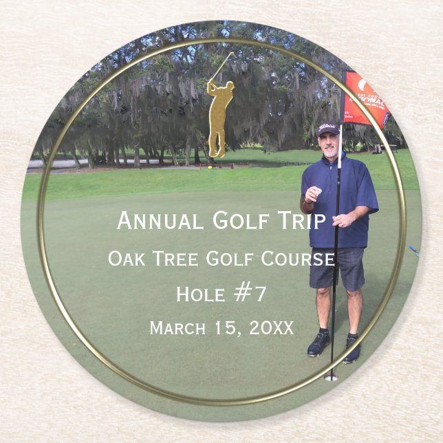 Annual Golf Trip Photo Keepsake Coasters (Front)