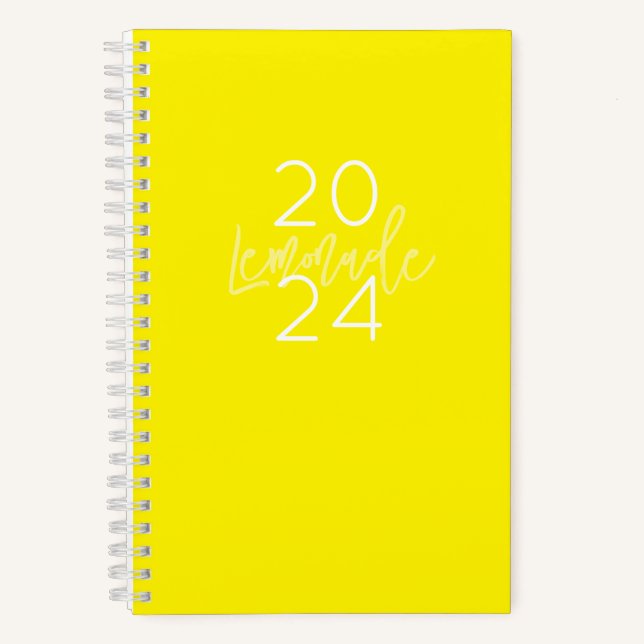 Annual Journal Year Name Preppy Green White Lemon (Front)
