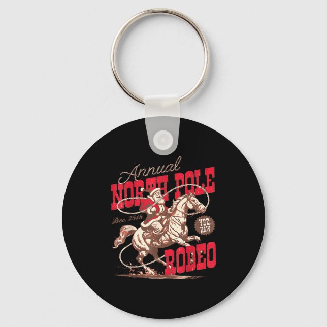 Annual North Le Rodeo Cowboy Santa Howdy Christmas Keychain (Front)