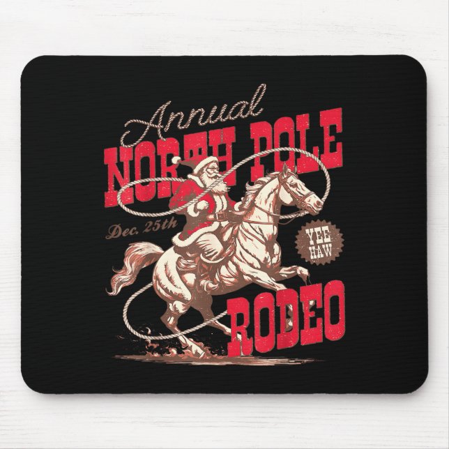 Annual North Le Rodeo Cowboy Santa Howdy Christmas Mouse Pad (Front)