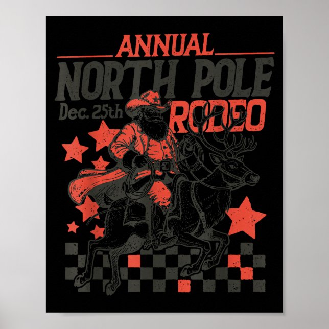 Annual North Le Rodeo Santa Western Cowboy Christm Poster (Front)