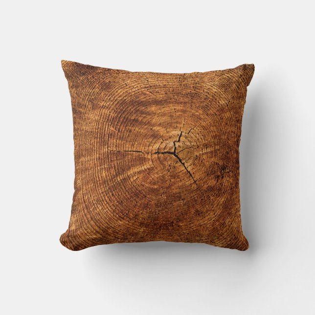 Annual rings tree texture structure throw pillow (Front)