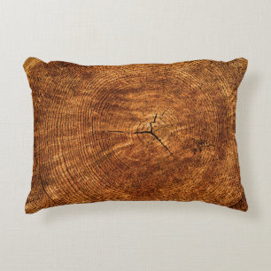 Annual rings tree wood texture accent pillow