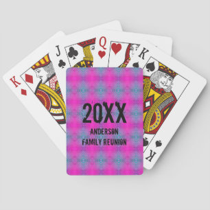 Annual Summer Picnic Neon Tie Dye Family Reunion Playing Cards