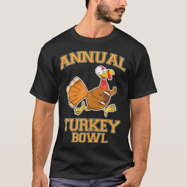 Annual Turkey Bowl Football Sport Lover Funny T-Shirt (Front)