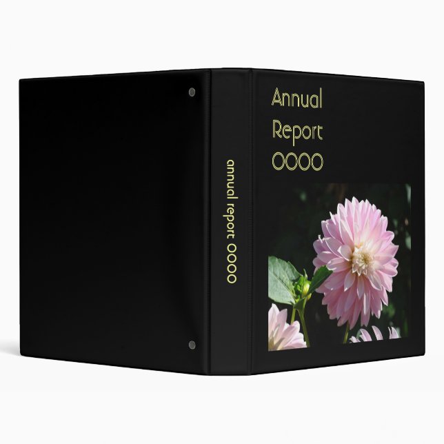 Annulal Report binders custom Black Dahlia Flowers (Background)