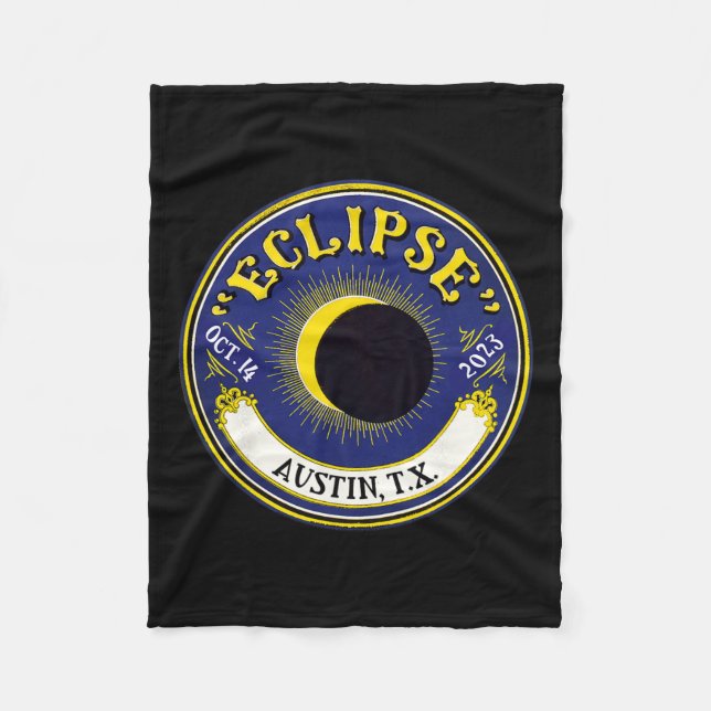 Annular Solar Eclipse Austin Texas Family Travel T Fleece Blanket (Front)