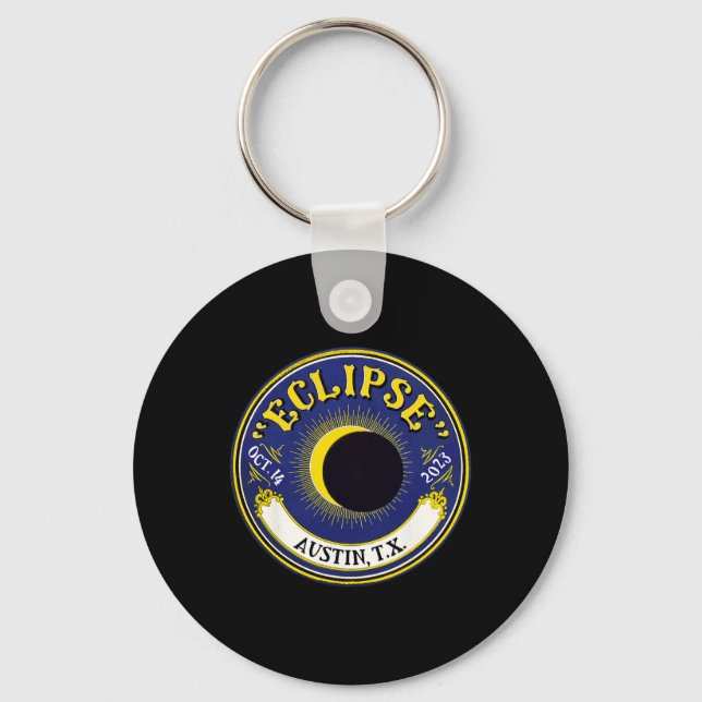 Annular Solar Eclipse Austin Texas Family Travel T Keychain (Front)