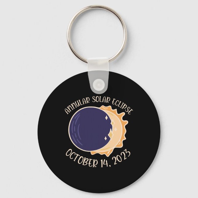 Annular Solar Eclipse Oct 14  Keychain (Front)