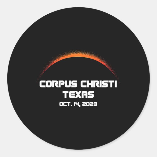 Annular Solar Eclipse S Corpus Christi Fall  Classic Round Sticker (Front)