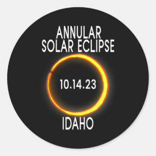 Annular Solar Eclipse T - Idaho Classic Round Sticker