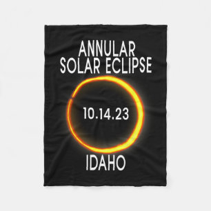 Annular Solar Eclipse T - Idaho Fleece Blanket