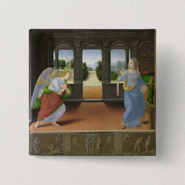 Annunciation 2 Inch Square Button (Front)