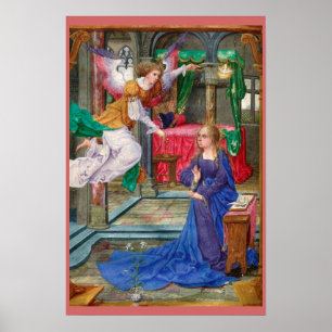 Annunciation Angel and Mary medieval religious art Poster