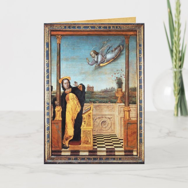 ANNUNCIATION ANGEL AND VIRGIN HOLIDAY CARD (Front)