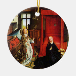 ANNUNCIATION ANGEL Archangel Gabriel and Virgin Ceramic Ornament