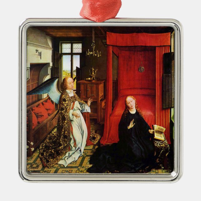 ANNUNCIATION ANGEL Archangel Gabriel and Virgin Metal Ornament (Front)