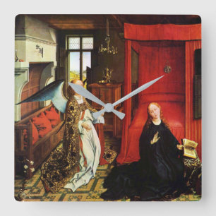 ANNUNCIATION ANGEL Archangel Gabriel and Virgin Square Wall Clock