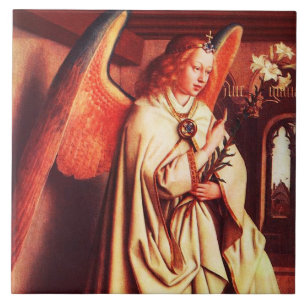 ANNUNCIATION ANGEL Archangel Gabriel,Jan Van Eyck Tile