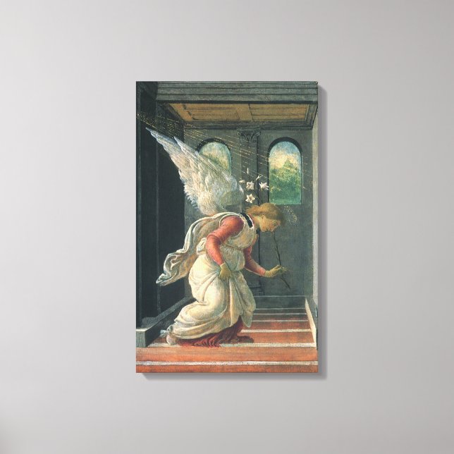 Annunciation (angel detail) by Sandro Botticelli Canvas Print (Front)