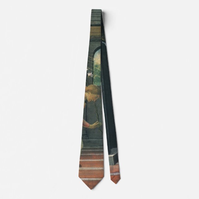 Annunciation (angel detail) by Sandro Botticelli Tie (Front)
