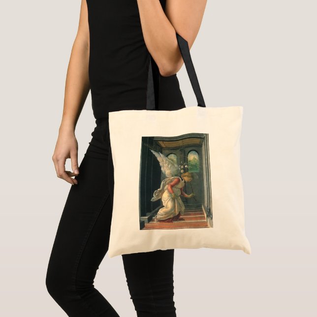 Annunciation (angel detail) by Sandro Botticelli Tote Bag (Front (Product))