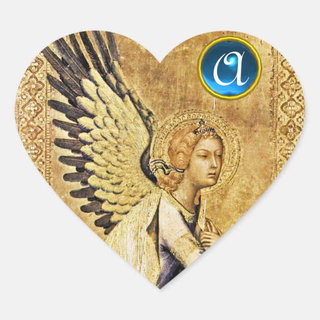 ANNUNCIATION ANGEL  Heart Monogram Heart Sticker (Front)