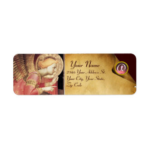 ANNUNCIATION ANGEL IIN GOLD AND PINK MONOGRAM
