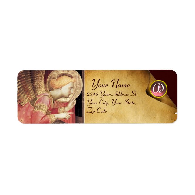 ANNUNCIATION ANGEL IIN GOLD AND PINK MONOGRAM (Front)