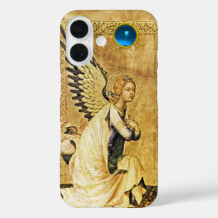 ANNUNCIATION ANGEL IN GOLD AND BLUE,Parchment iPhone 16 Case