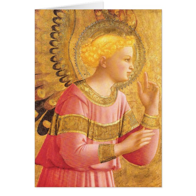 ANNUNCIATION ANGEL IN GOLD PINK Christmas (Front)